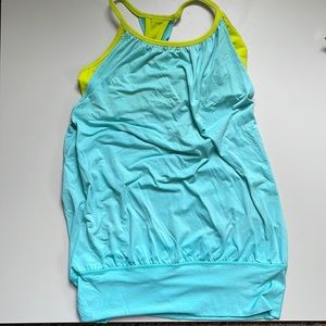 Lululemon No Limits tank top. Aqua and like green. Size 4
